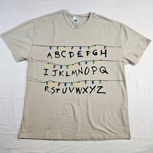 Stranger Things Netflix Official Merchandise Alphabet Lights T Shirt Adult XL